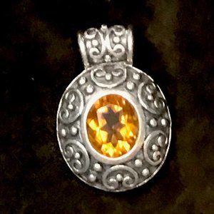 925 Sterling Silber Amber Necklace Slide